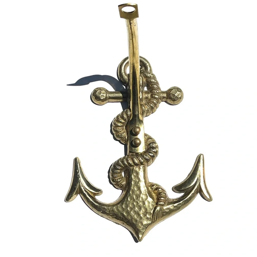 Vintage Nautical Anchor Shelf Brackets: Coastal Beach House Decor - Set of 2